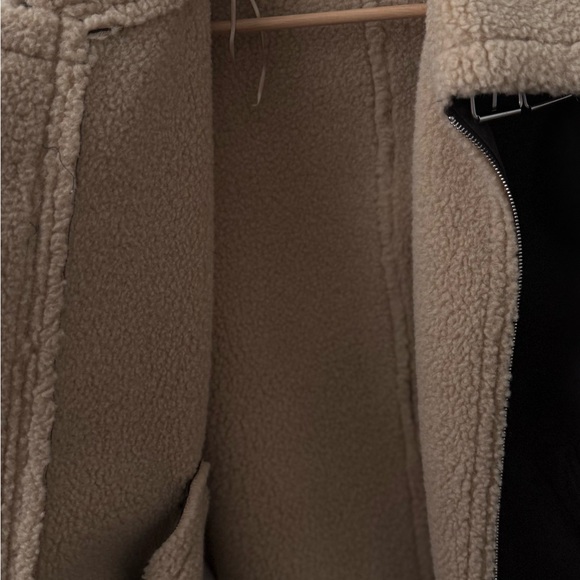 Mango Chocolate Brown Shearling Bomber Jacket - Picture 6 of 6